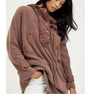 Free People Sadie Surplus Fleece Pullover Jacket Small